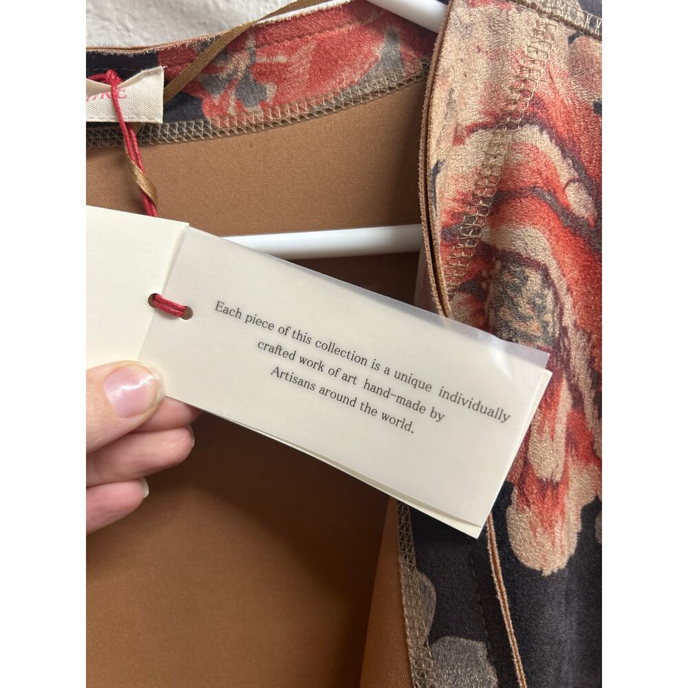 NWT Anthropologie Floral Faux Suede super soft Jacket Boho Festival Layer Size L - Picture 7 of 11